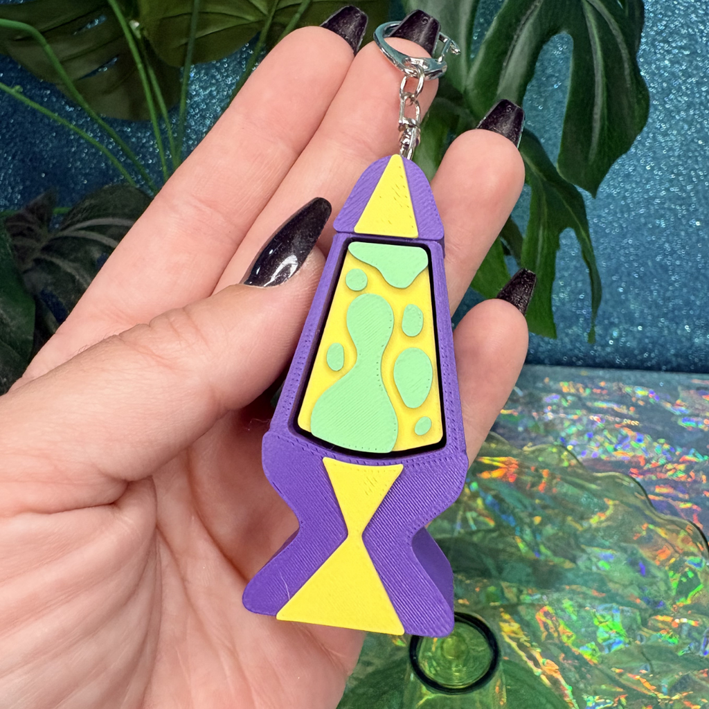 Lava Lamp Fidget Clicker Keychain