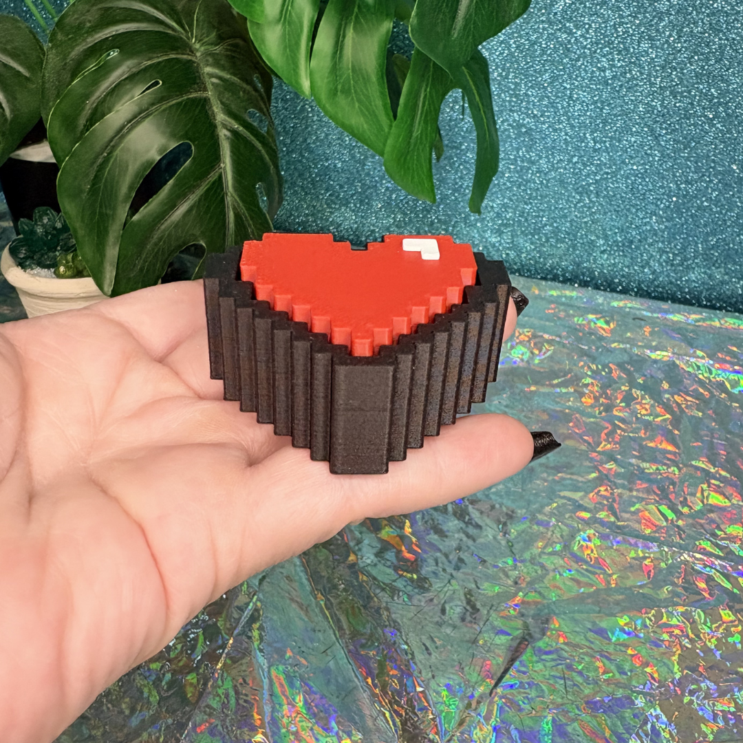 8-Bit Heart Fidget Clicker Keychain