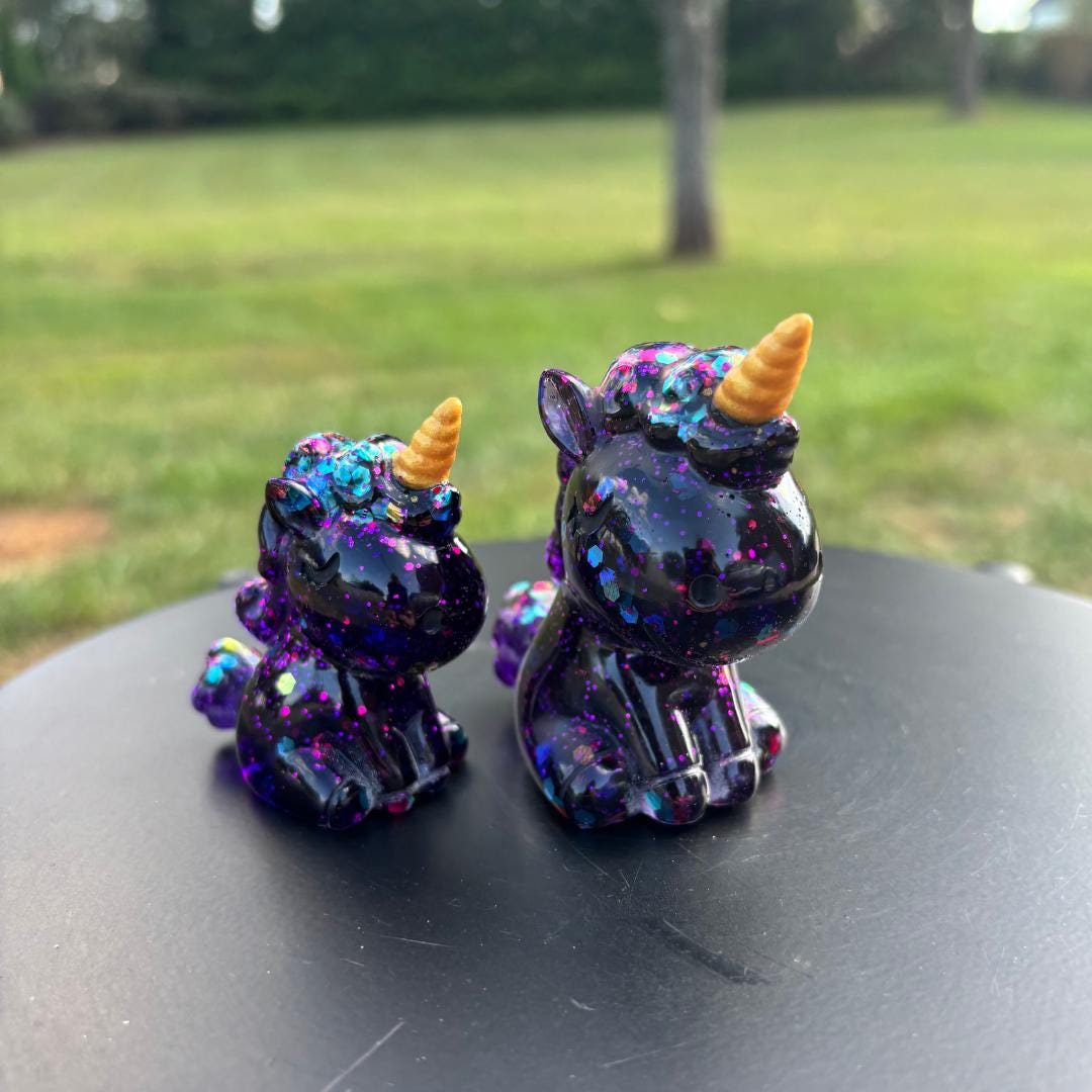 Glitter Unicorn Figurines (Set of 2)