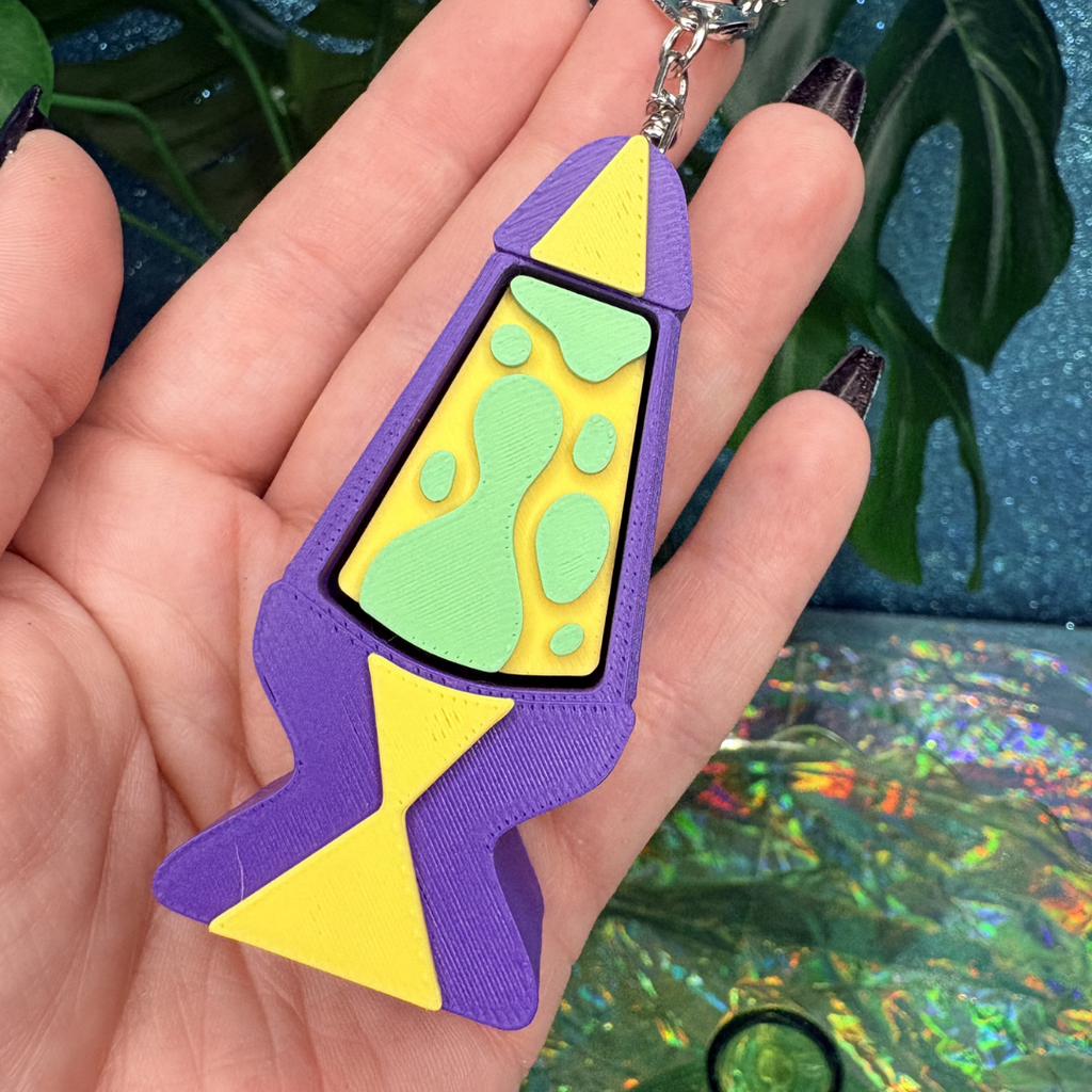 Lava Lamp Fidget Clicker Keychain