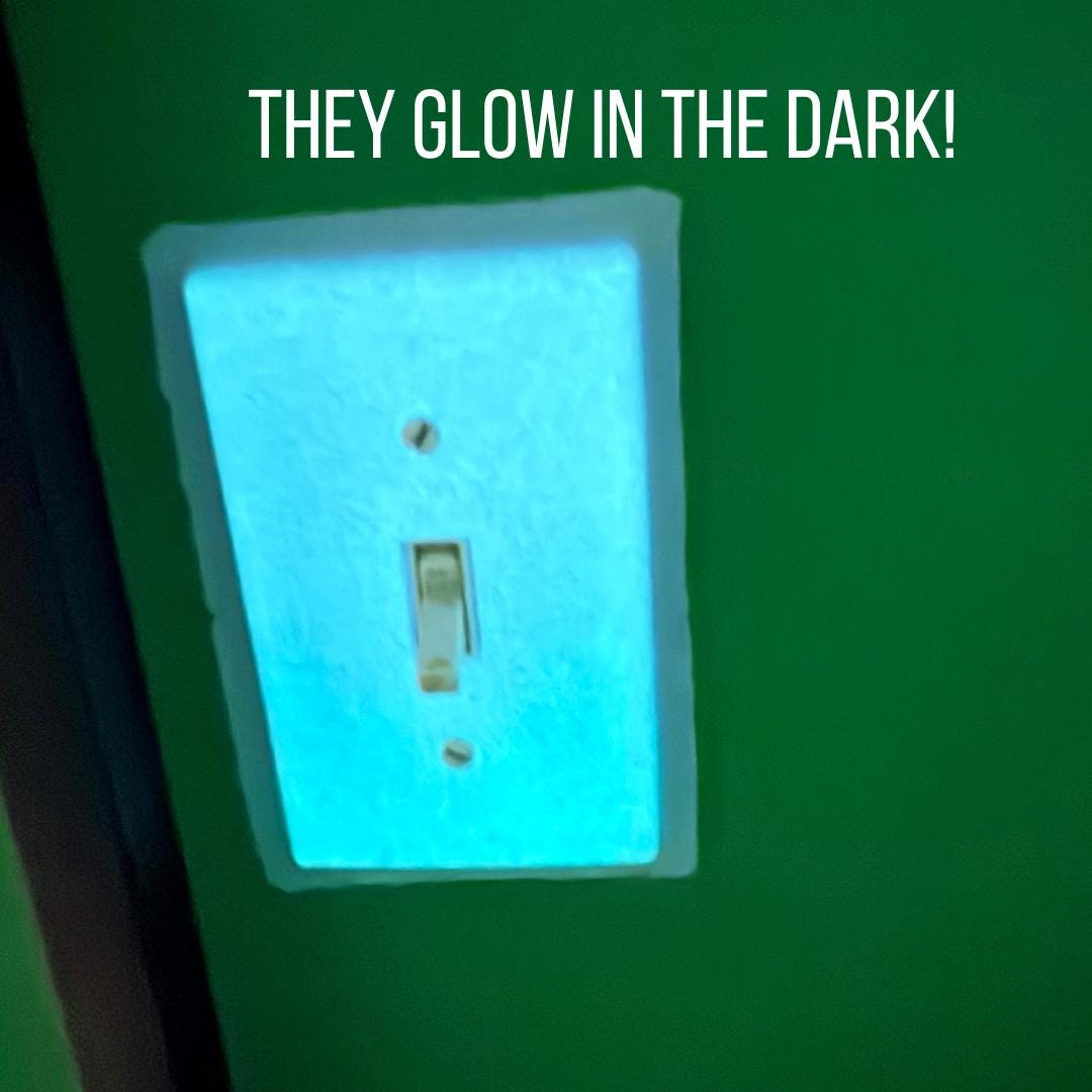 Glow-in-the-Dark Resin Outlet Covers