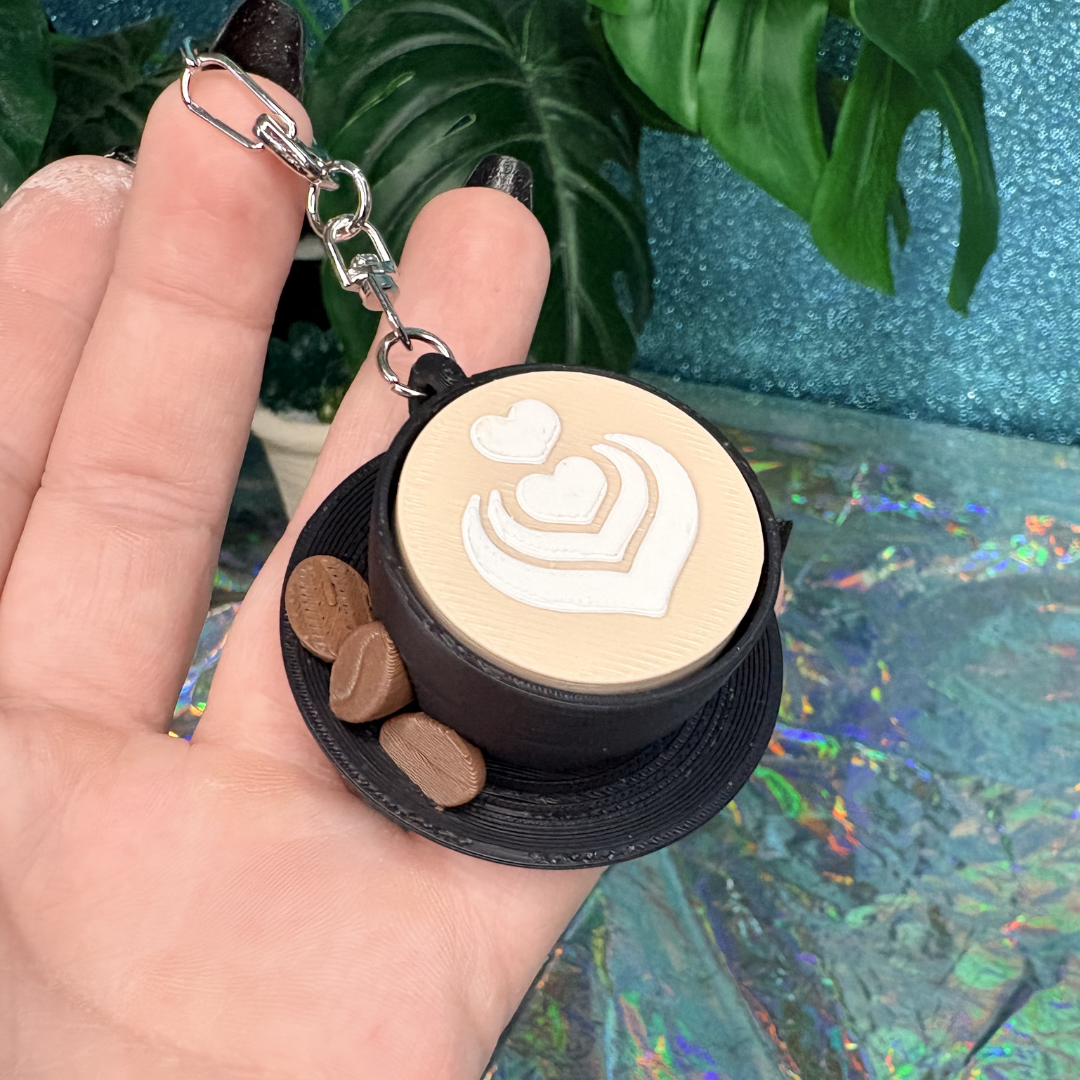Cappuccino Fidget Clicker Keychain