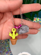 Opalite Rock & Cactus Necklace