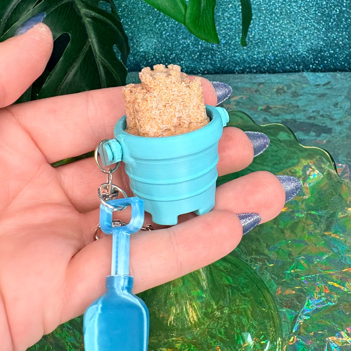Sandcastle Pail Fidget Clicker Keychain