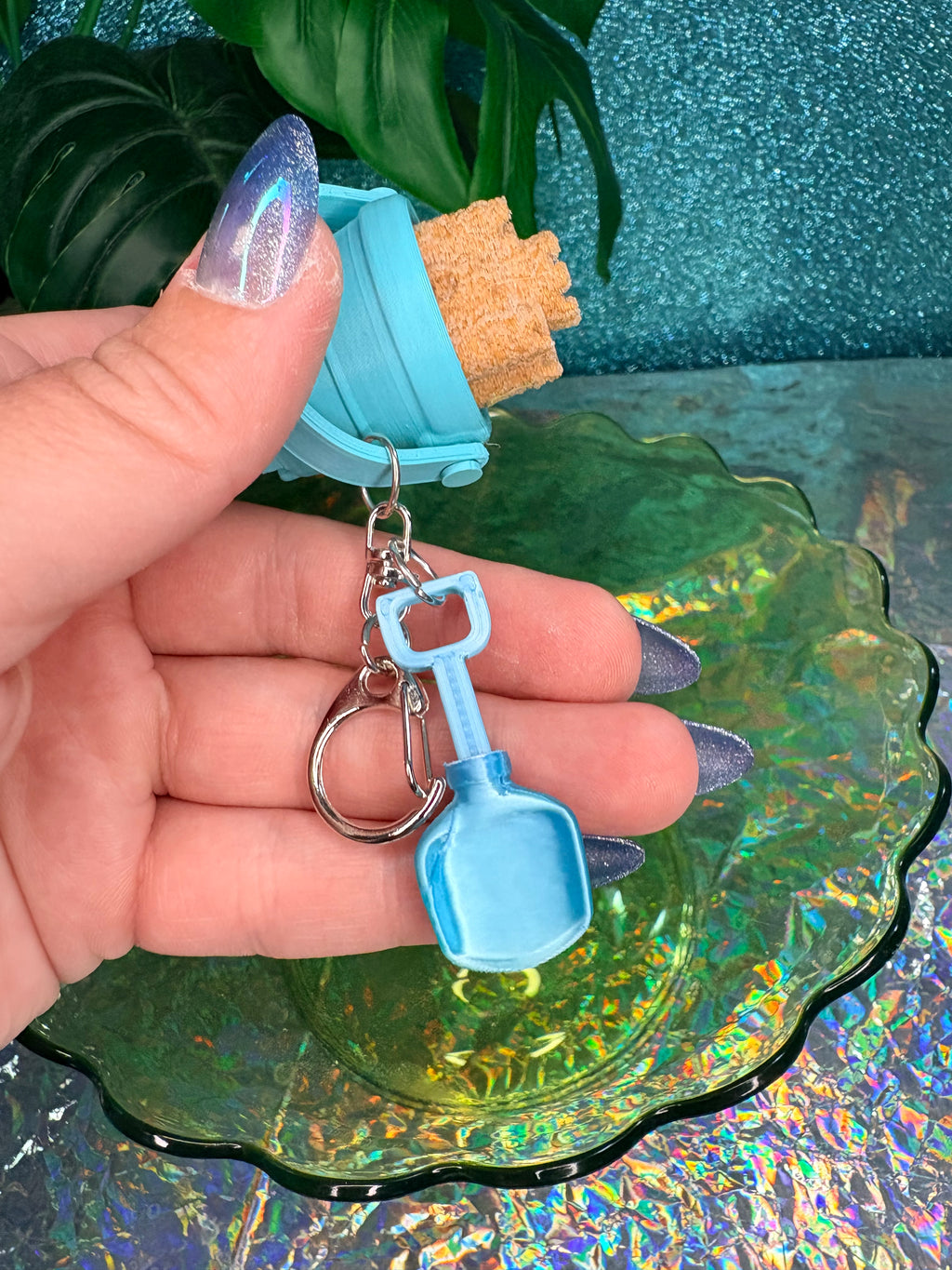 Sandcastle Pail Fidget Clicker Keychain