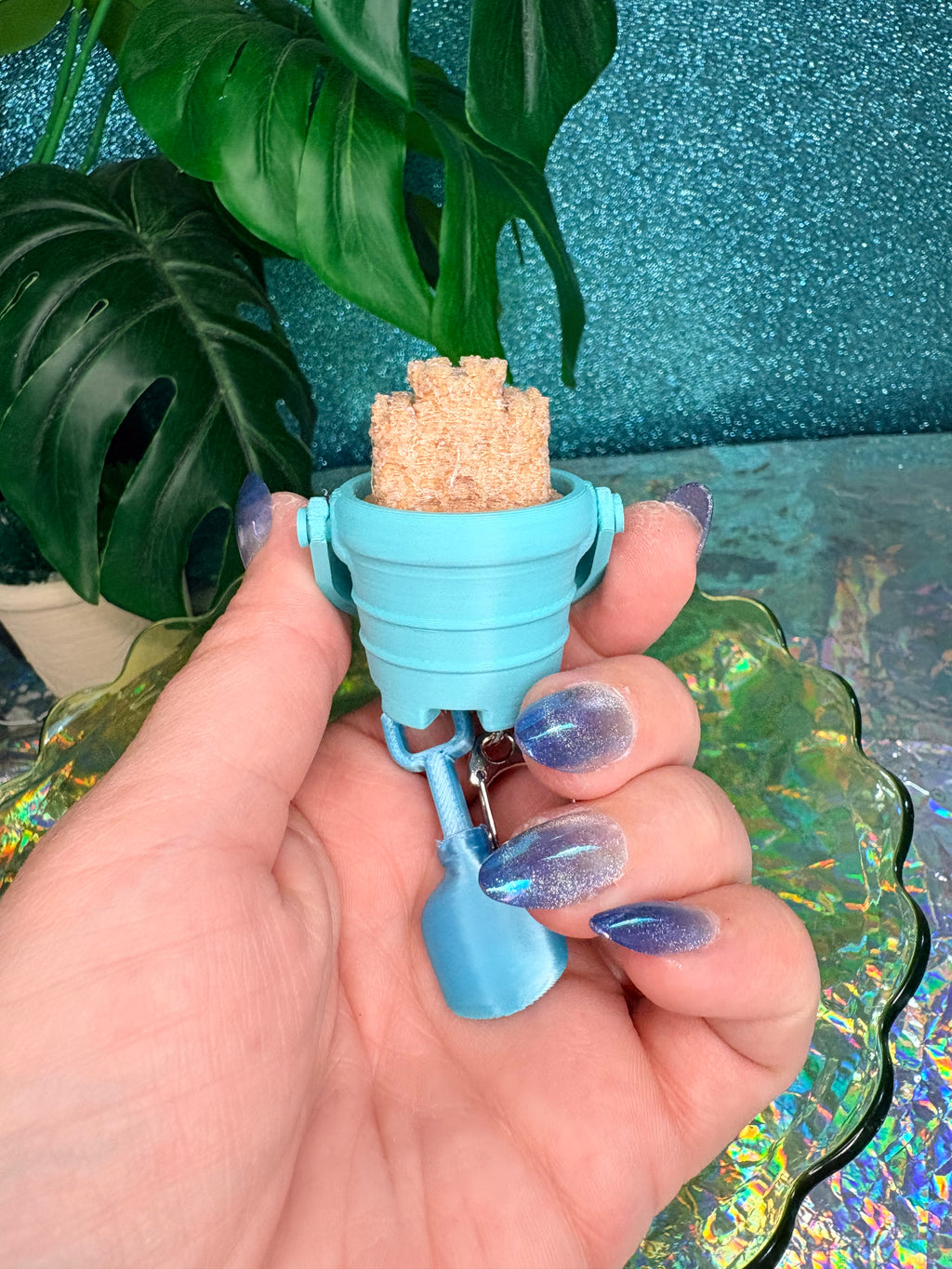 Sandcastle Pail Fidget Clicker Keychain