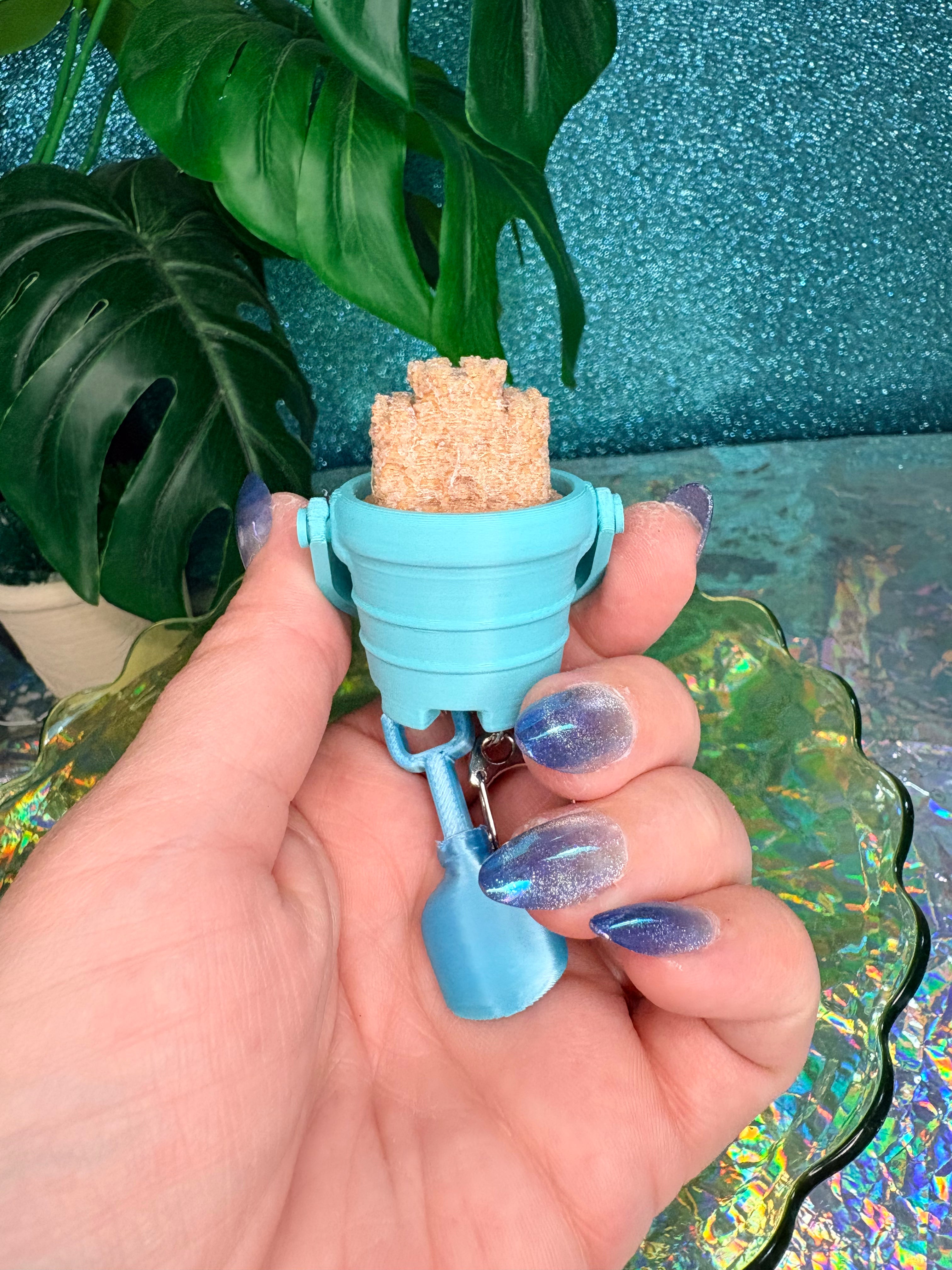 Sandcastle Pail Fidget Clicker Keychain
