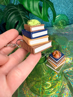 Sleeping Dragon Book Stack Fidget Clicker Keychain