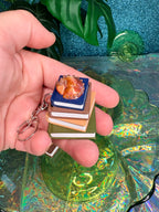 Sleeping Dragon Book Stack Fidget Clicker Keychain