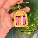 Cute Bookish Shelf Fidget Clicker Keychain