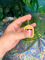 Cute Bookish Shelf Fidget Clicker Keychain