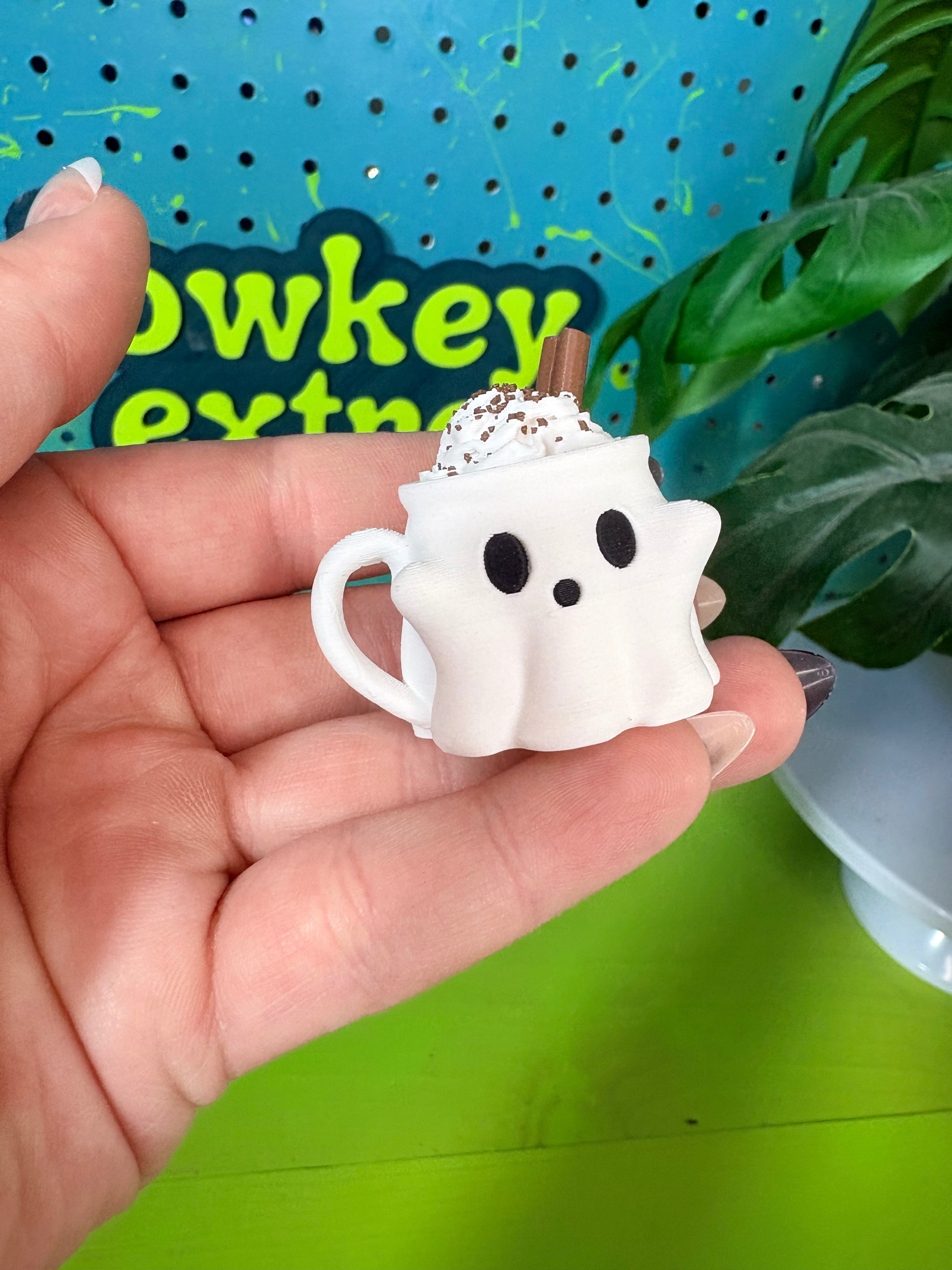 Spooky Latte Fidget Clicker Keychain