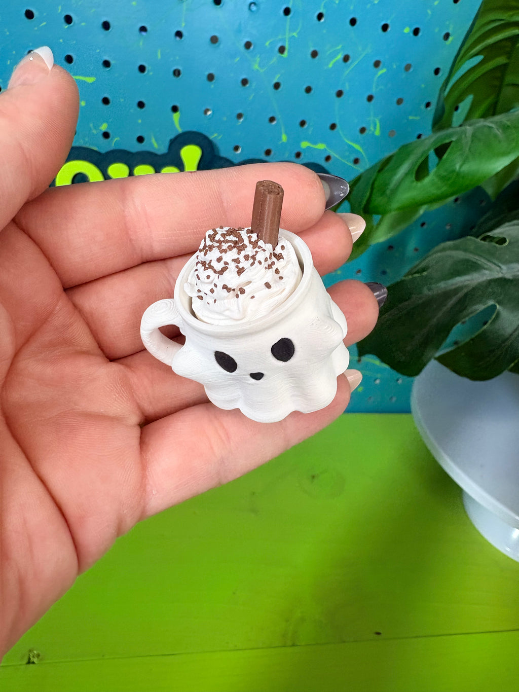 Spooky Latte Fidget Clicker Keychain