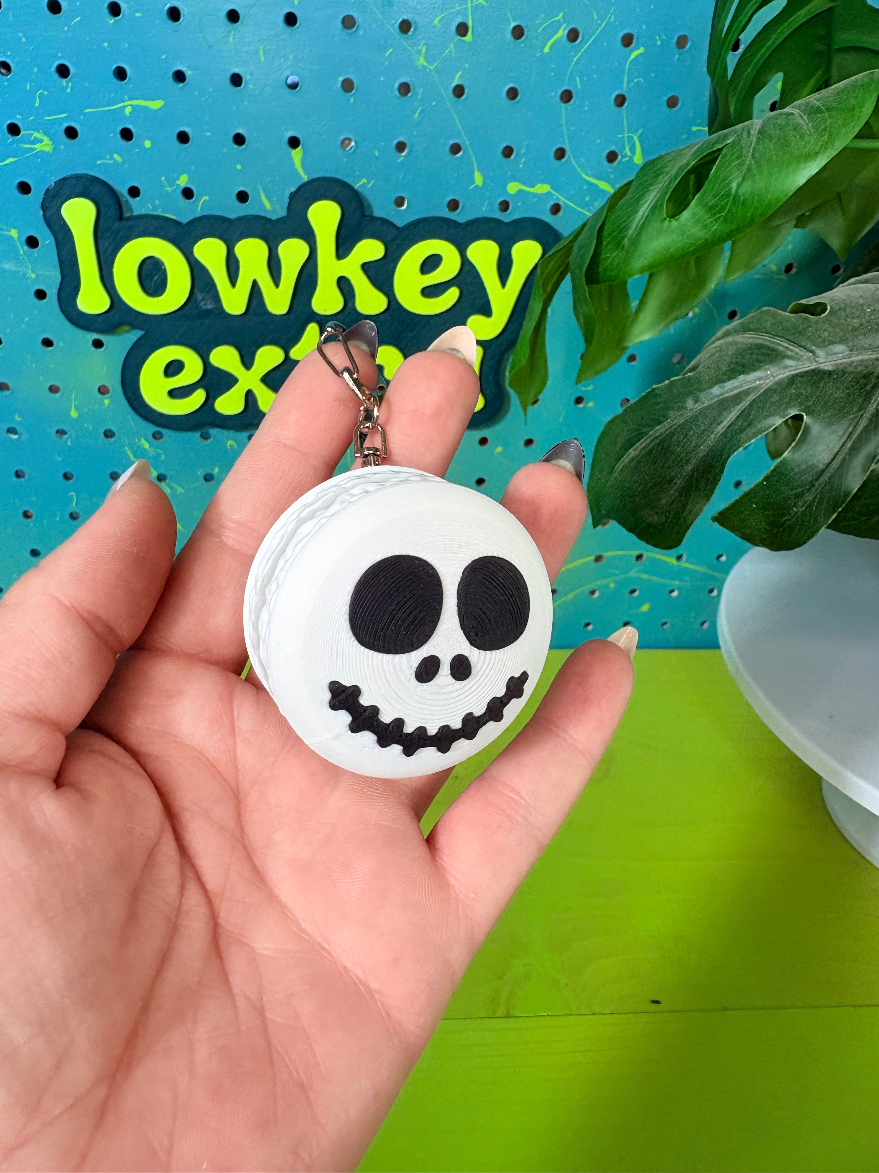 Spooky Macaron Fidget Clicker Keychain