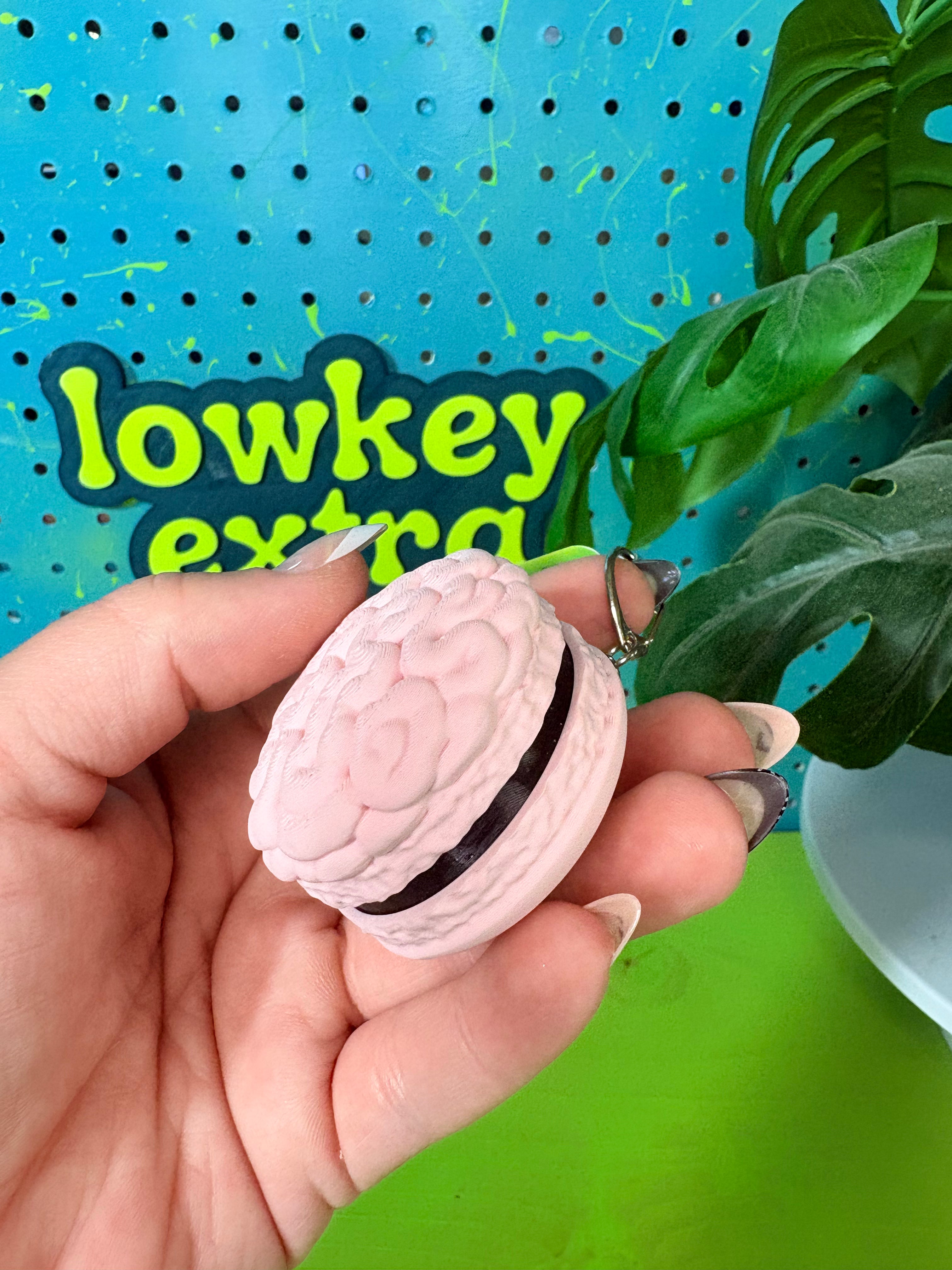 Spooky Macaron Fidget Clicker Keychain