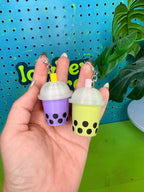 Boba Tea Fidget Clicker Keychain