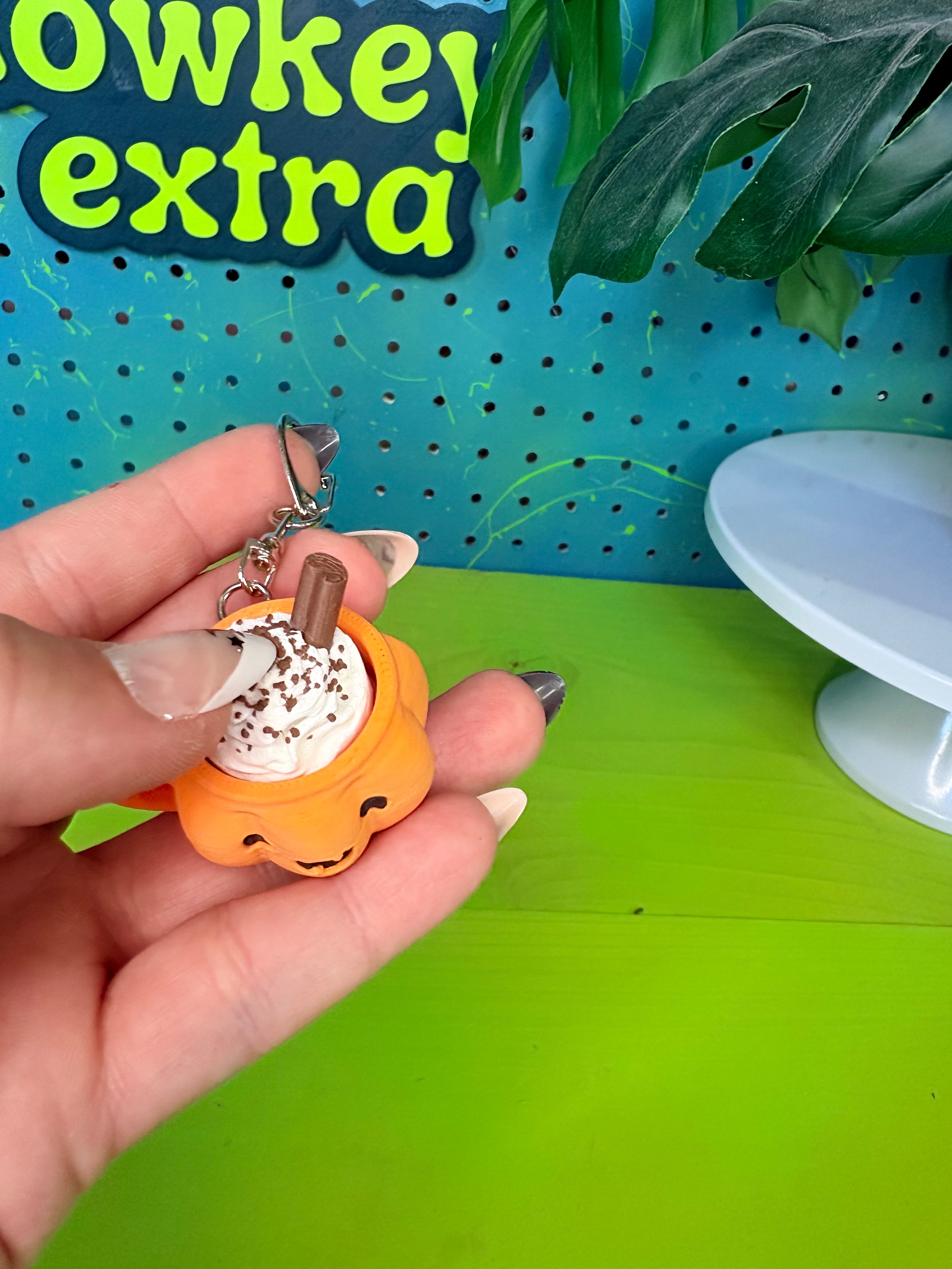 Spooky Latte Fidget Clicker Keychain