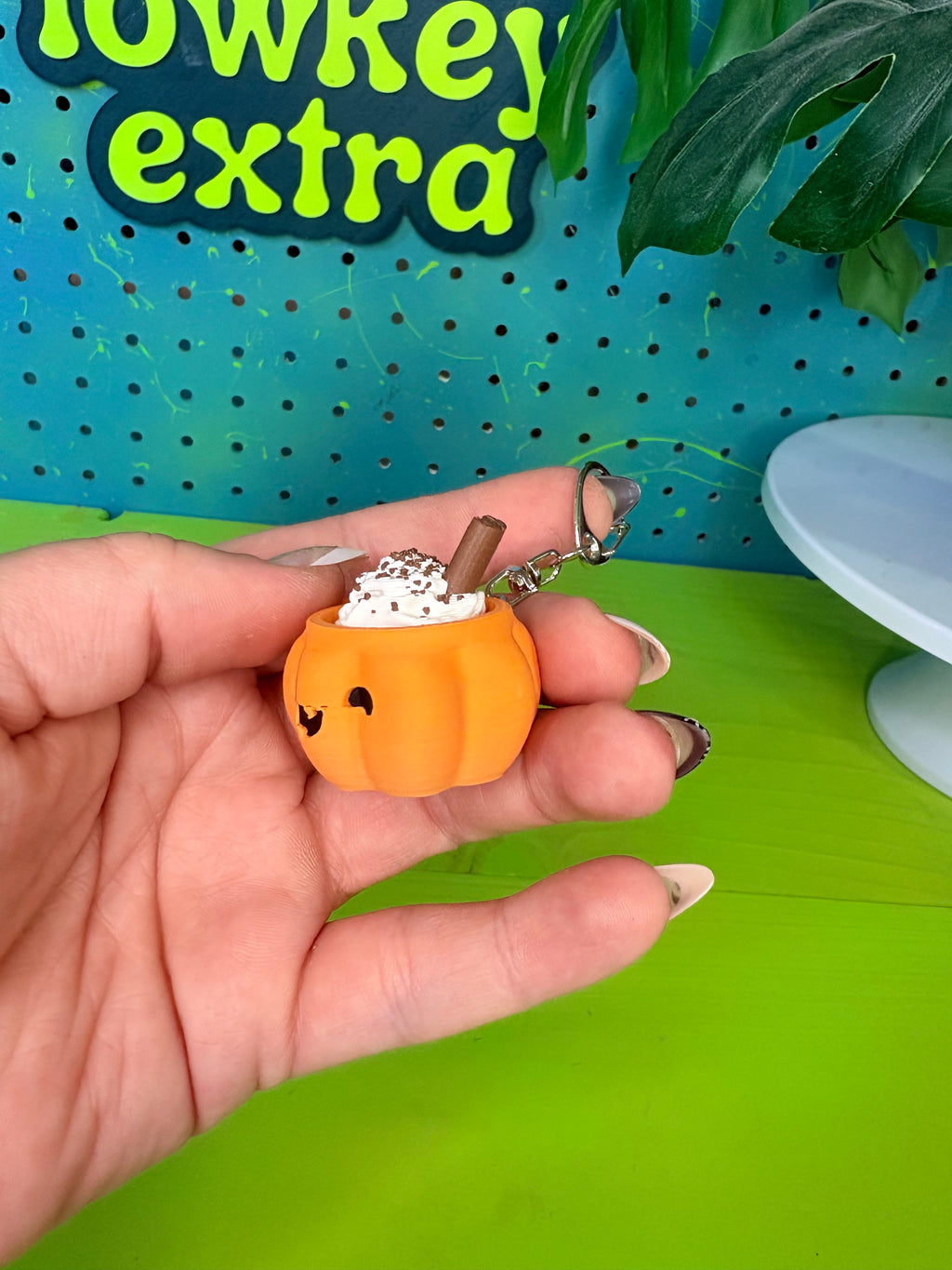 Spooky Latte Fidget Clicker Keychain