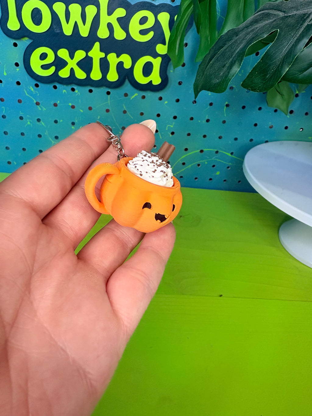 Spooky Latte Fidget Clicker Keychain