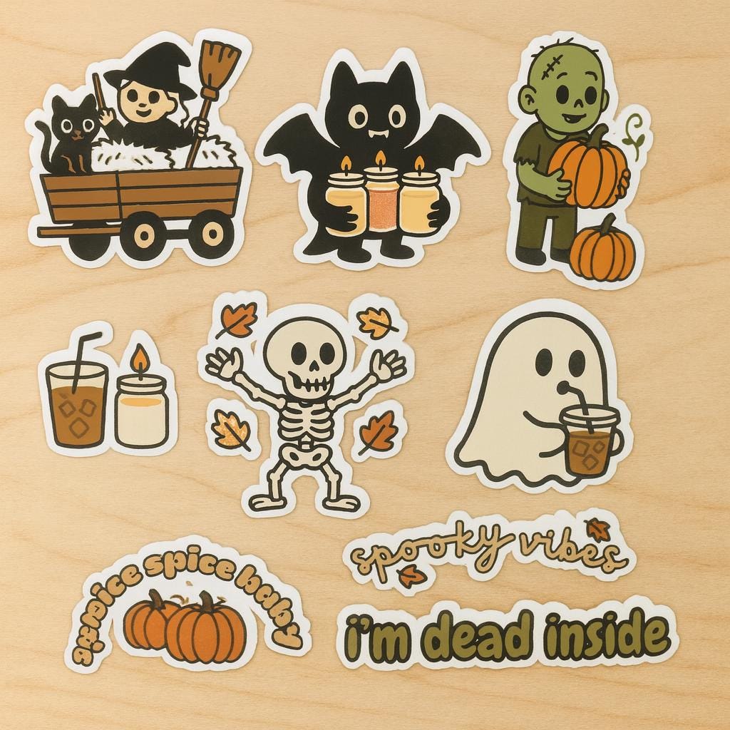 Halloween Cartoon Sticker Set