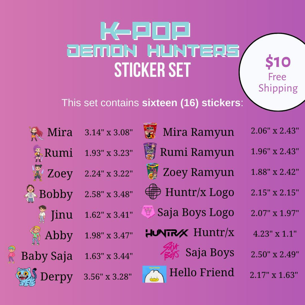 KPop Demon Hunters Inspired Stickers Set