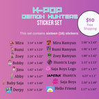 KPop Demon Hunters Inspired Stickers Set