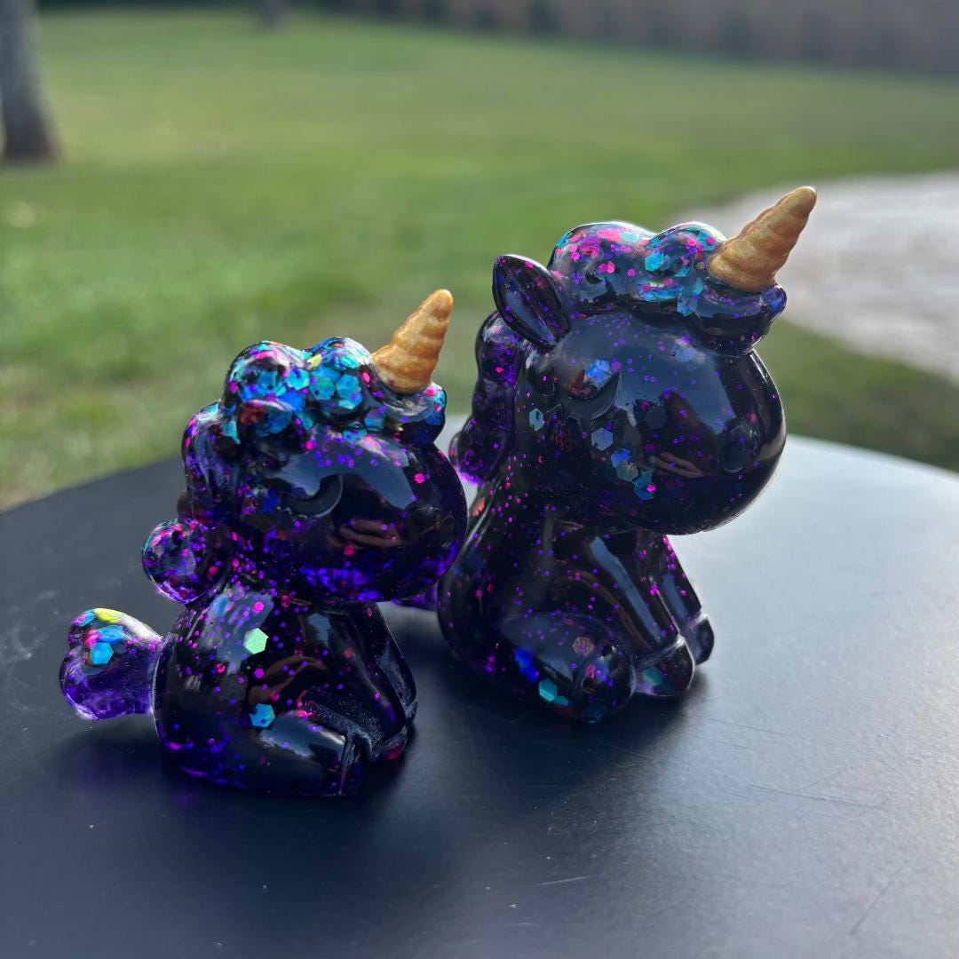 Glitter Unicorn Figurines (Set of 2)