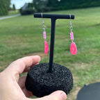 Hot Pink Teardrop Dangle Earrings