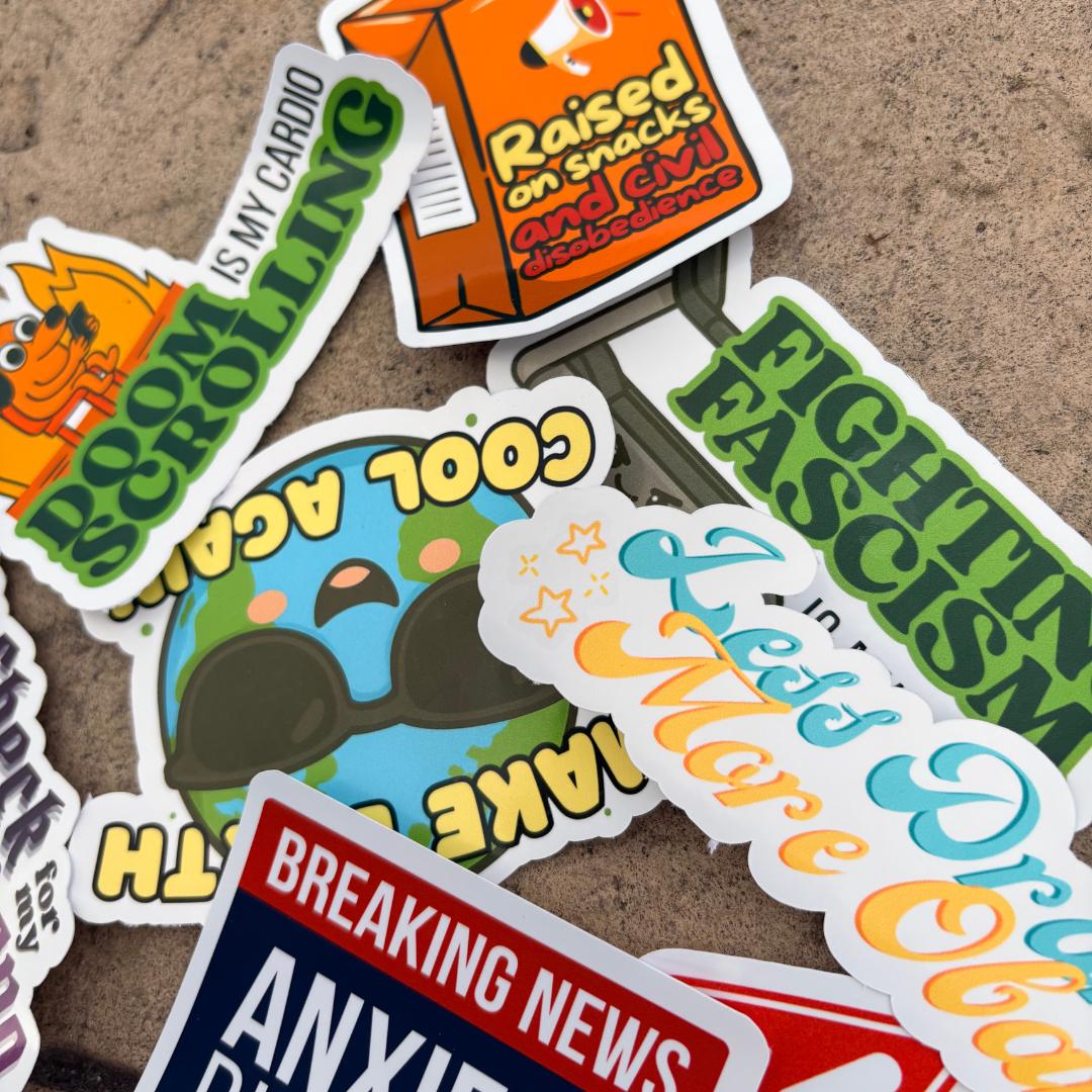 Winter Rooftops Holographic Holiday Vinyl Sticker