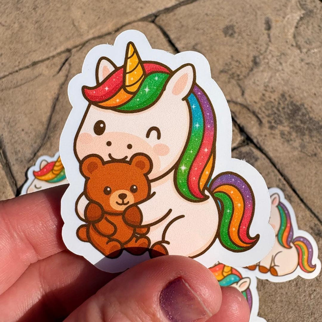 Cute Chibi Unicorn Die Cut Stickers Set of 8 - Adorable Premium Vinyl Stickers for Girls, Unicorn Lovers, Water Bottle, Laptop Stickers