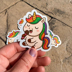 Cute Chibi Unicorn Die Cut Stickers Set of 8 - Adorable Premium Vinyl Stickers for Girls, Unicorn Lovers, Water Bottle, Laptop Stickers