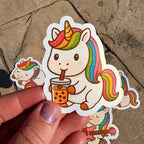 Cute Chibi Unicorn Die Cut Stickers Set of 8 - Adorable Premium Vinyl Stickers for Girls, Unicorn Lovers, Water Bottle, Laptop Stickers
