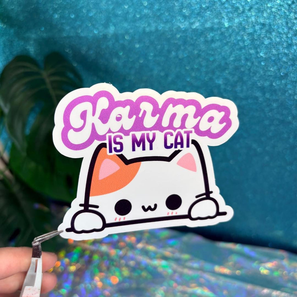 Karma Is My Cat Swift Vinyl Sticker