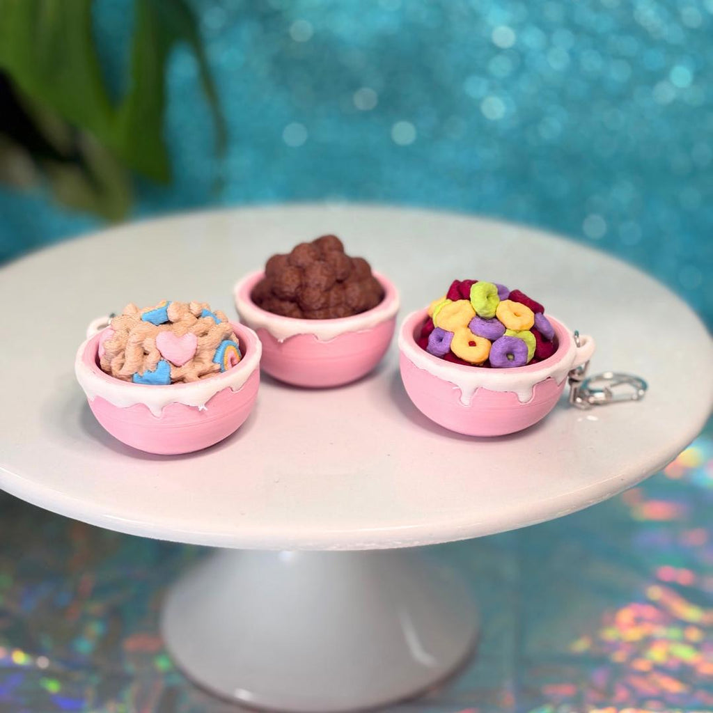 Cereal Bowl Fidget Clicker Keychain
