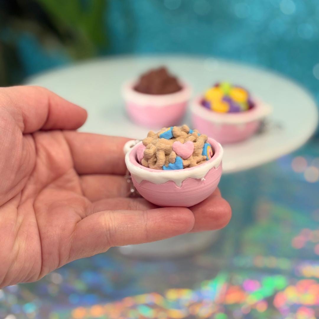 Cereal Bowl Fidget Clicker Keychain