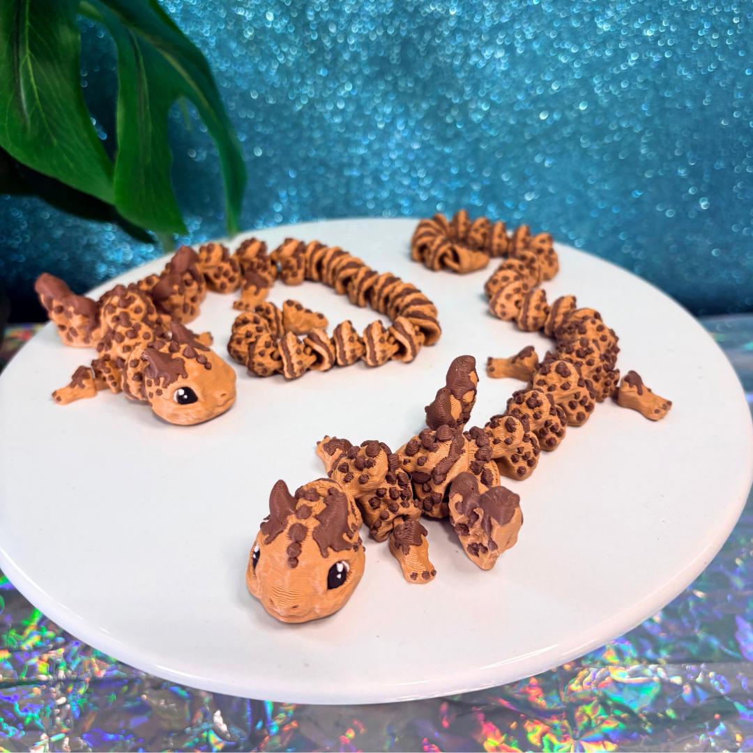 Flexi Chocolate Chip Cookie Dragon Fidget Toy