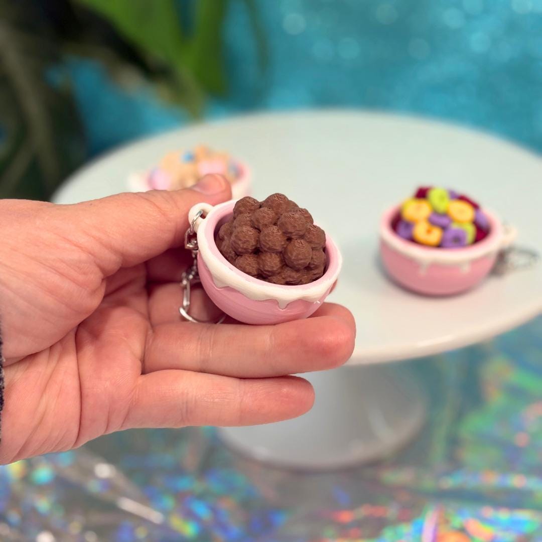 Cereal Bowl Fidget Clicker Keychain
