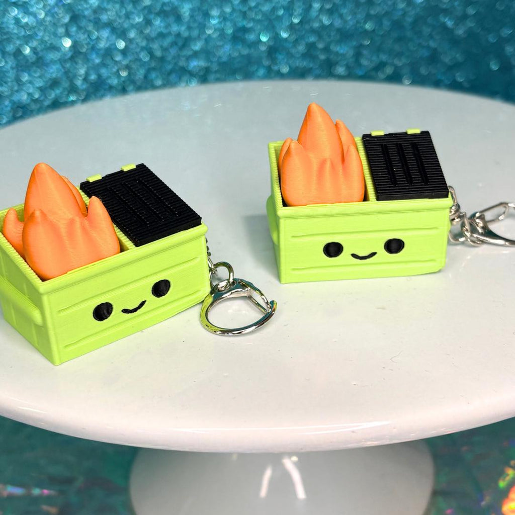 Dumpster Fire Fidget Clicker Keychain