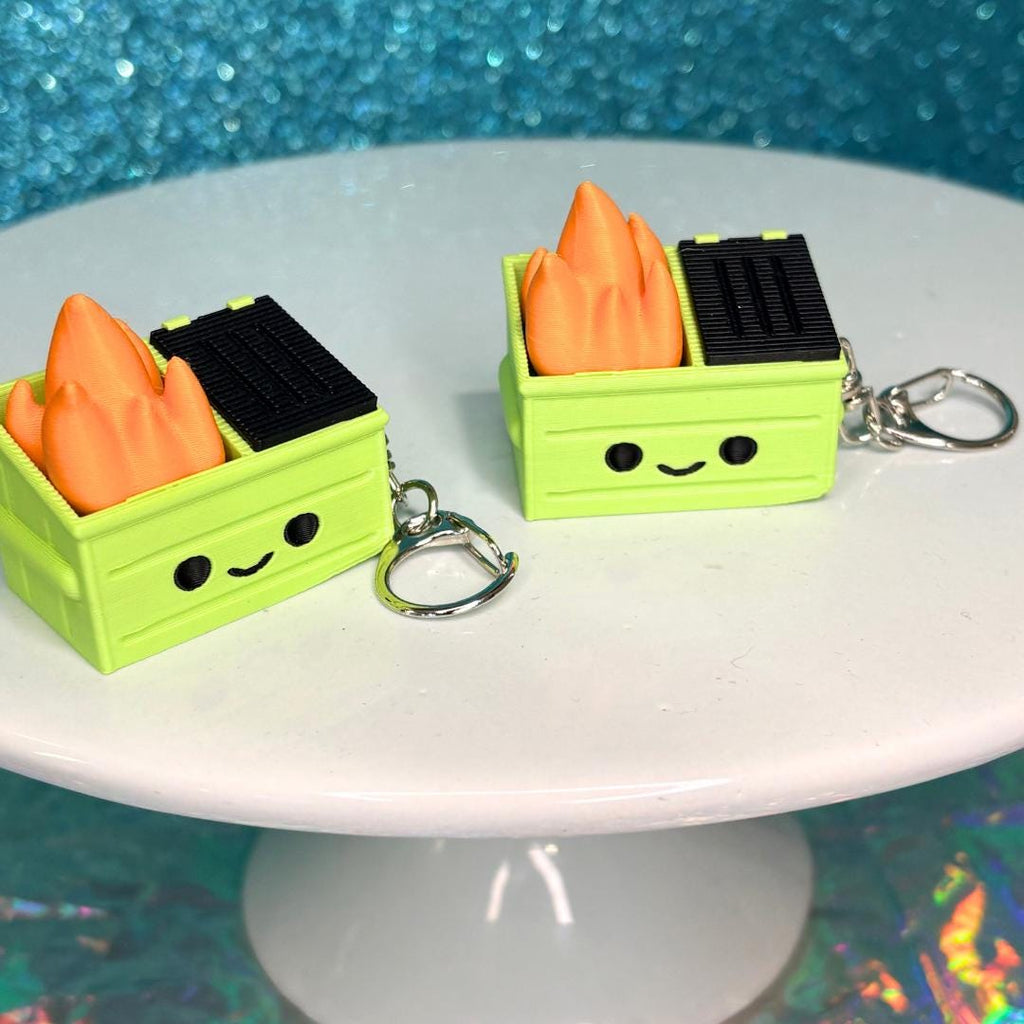 Dumpster Fire Fidget Clicker Keychain