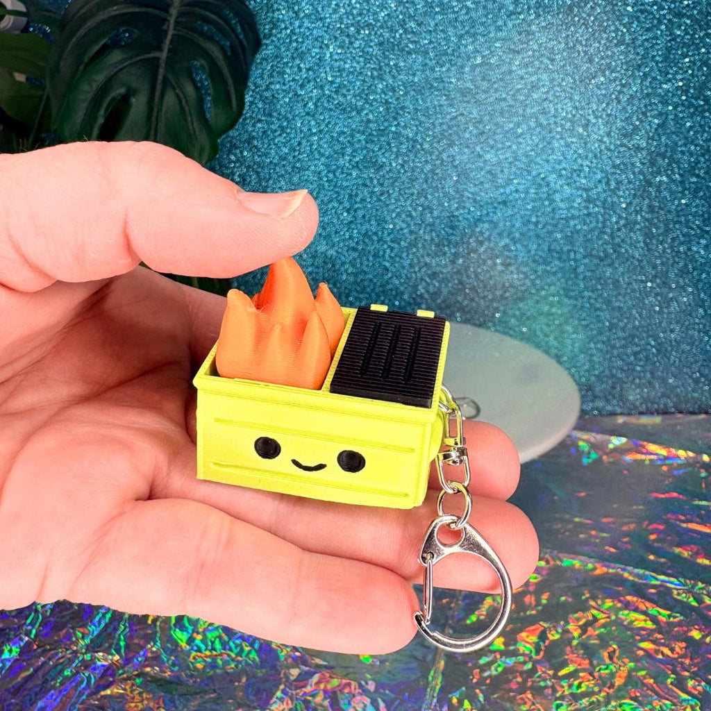 Dumpster Fire Fidget Clicker Keychain