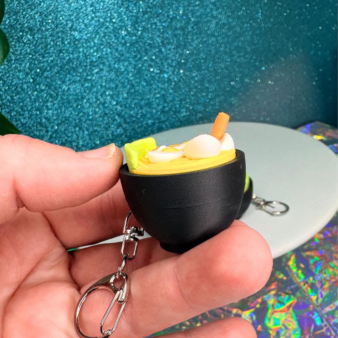 Ramen Bowl Fidget Clicker Keychain
