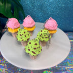 Ice Cream Cone Fidget Clicker Keychain