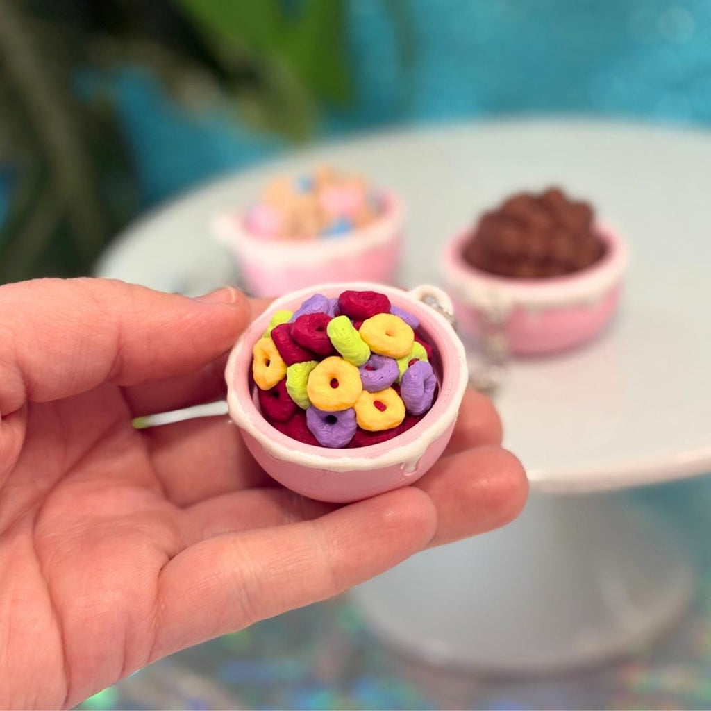 Cereal Bowl Fidget Clicker Keychain
