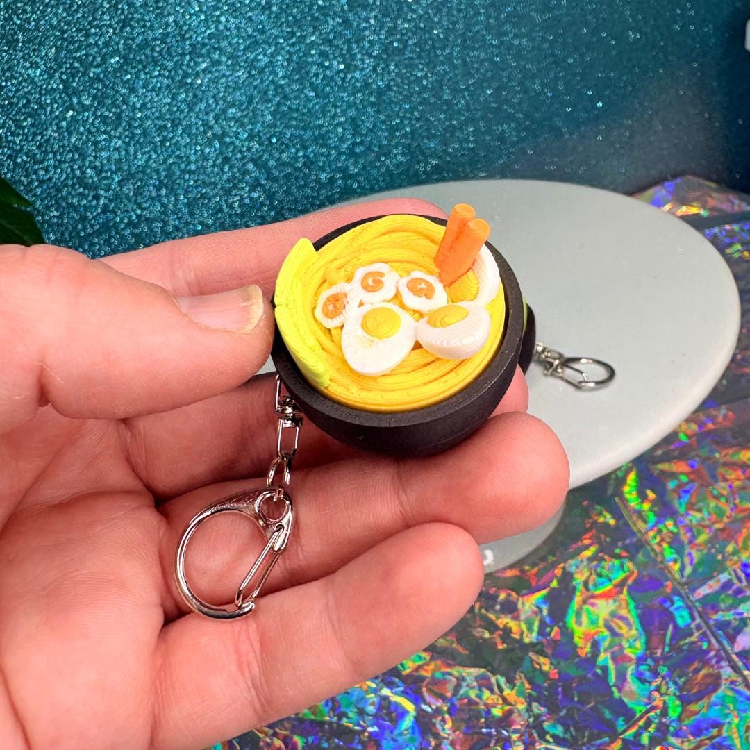 Ramen Bowl Fidget Clicker Keychain