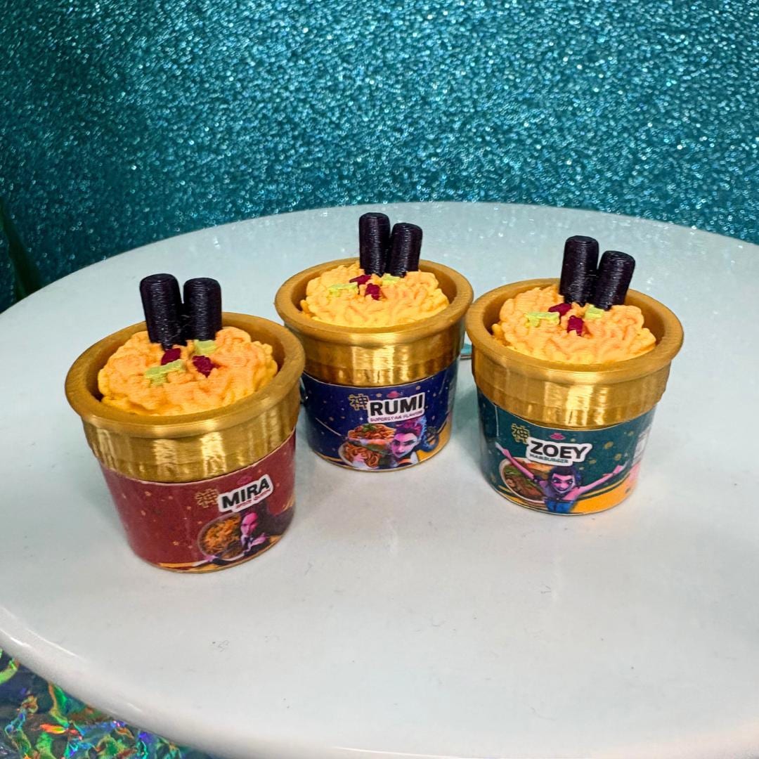 Kpop Huntrix Ramen Clicker Keychain