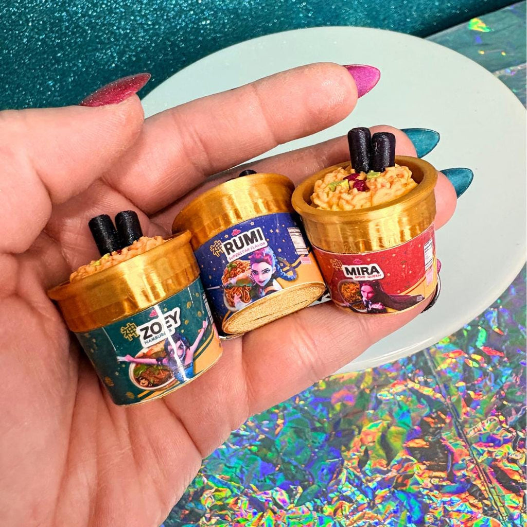 Kpop Huntrix Ramen Clicker Keychain