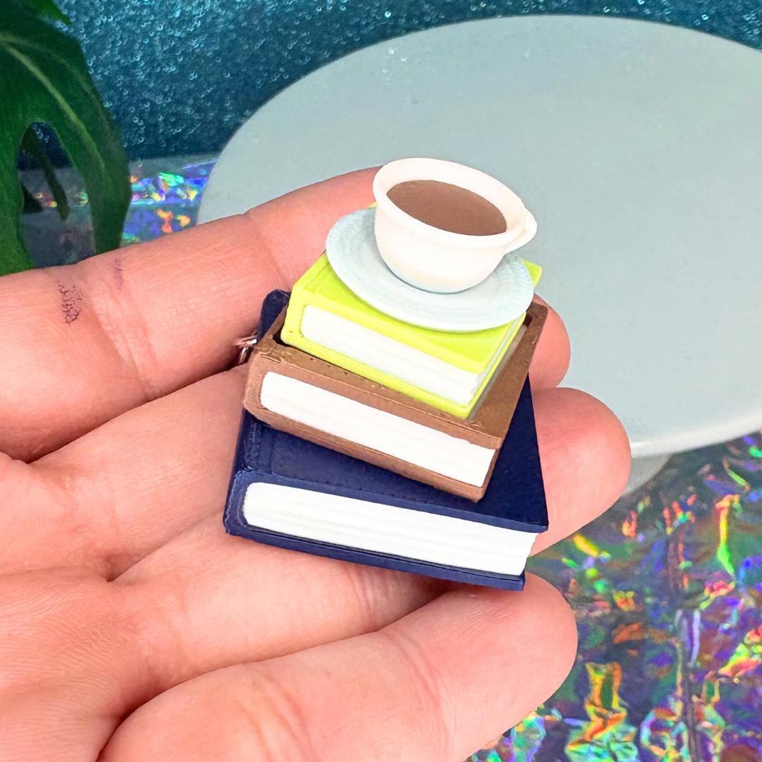 Book Stack Clicker Keychain