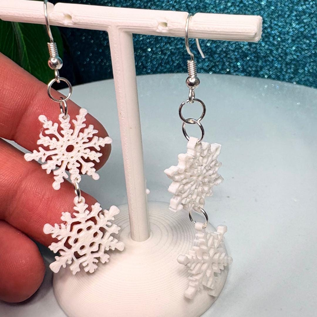 Christmas Snowflake Dangle Earrings