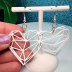 Geometric Heart Dangle Earrings