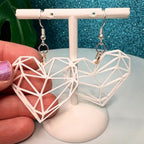 Geometric Heart Dangle Earrings